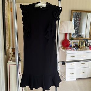 Rebecca Taylor black dress with ruffle detail, size 4
